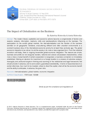 The Impact of Globalization on the Business