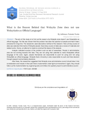 What is the Reason Behind that Wolaytta Zone Does not use Wolayttatto as Official Language?