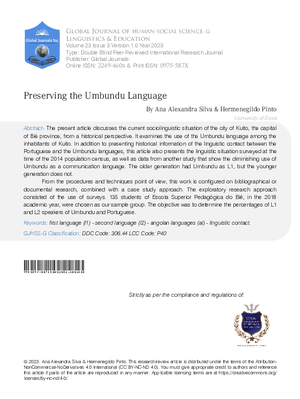 Preserving the Umbundu Language