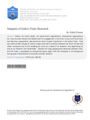 Snippets of India2019;s Polar Research