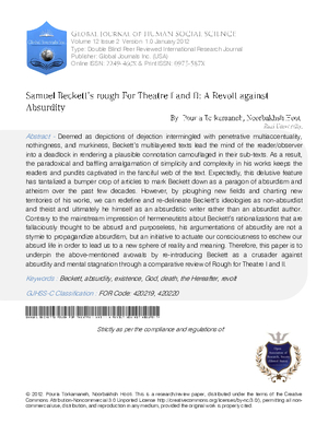 Samuel Beckettas Rough for Theatre I and II: A Revolt against Absurdity