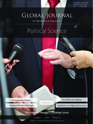 GJHSS-F Political Science: Volume 17 Issue F1