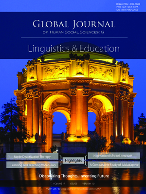GJHSS-G Linguistics and Education: Volume 17 Issue G3