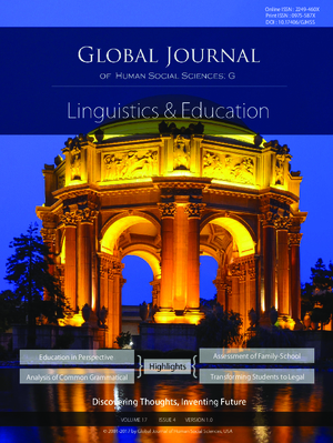 GJHSS-G Linguistics and Education: Volume 17 Issue G4