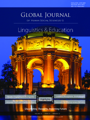 GJHSS-G Linguistics and Education: Volume 18 Issue G13