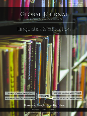 GJHSS-G Linguistics and Education: Volume 20 Issue G1