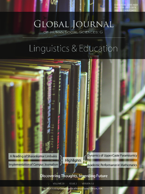 GJHSS-G Linguistics and Education: Volume 20 Issue G2