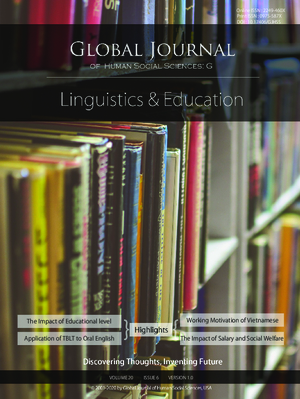 GJHSS-G Linguistics and Education: Volume 20 Issue G6