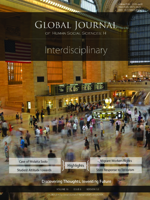 GJHSS-H Interdisciplinary: Volume 16 Issue H6