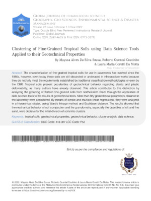 Clustering of Fine-Grained Tropical Soils using Data Science Tools Applied to their Geotechnical Properties