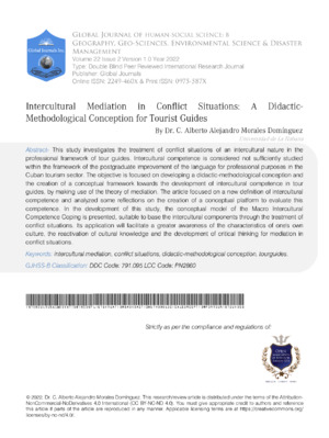 Intercultural Mediation in Conflict Situations: A Didactic-Methodological Conception for Tourist Guides