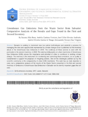 Greenhouse Gas Emissions from the Waste Sector from Salvador: Comparative Analysis of the Results and Gaps Found in the First and Second Inventory
