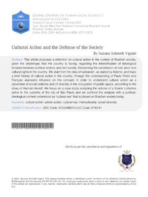 Cultural Action and the Defense of the Society