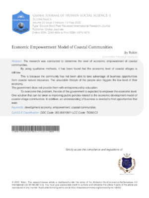 Economic Empowerment Model of Coastal Communities