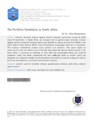 The Perilious Pandemics in South Africa