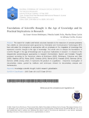 Foundations of Scientific thought in the Age of Knowledge and its Practical Implications in Research