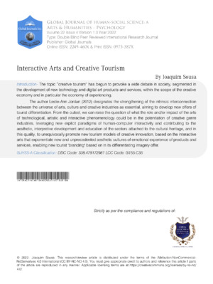 Interactive Arts and Creative Tourism