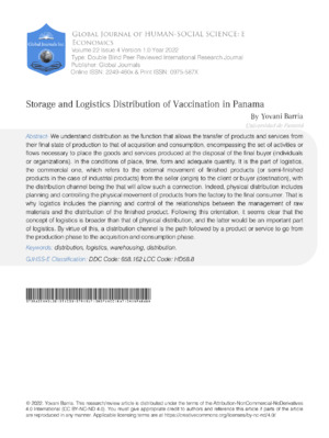 Storage and Logistics Distribution of Vaccination in Panama