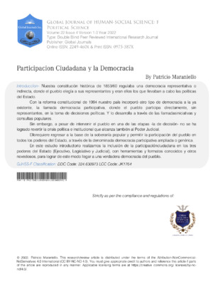 Participacion Ciudadana y la Democracia