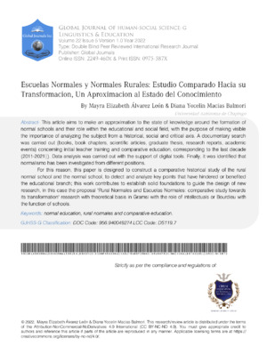 Escuelas Normales Y Normales Rurales: Estudio Comparado Hacia Su Transformacion, Un Aproximacion Al Estado Del Conocimiento
