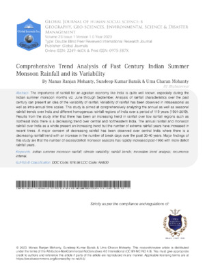 Comprehensive Trend Analysis of Past Century Indian Summer Monsoon Rainfall and its Variability