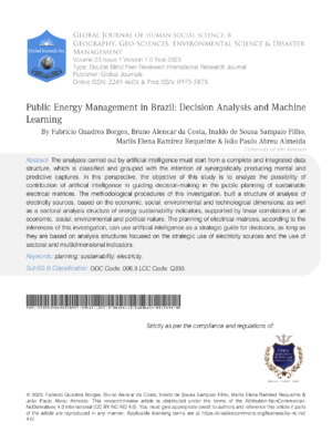 Public Energy Management in Brazil: Decision Analysis and Machine Learning
