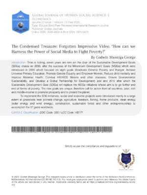 The Condensed Treasure: Forgotten Impressive Video. 'How can we Harness the Power of Social Media to Fight Poverty?'