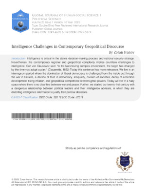 Intelligence Challenges in Contemporary Geopolitical Landscape