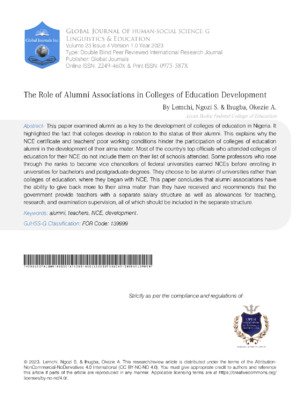The Role of Alumni Associations in Colleges of Education Development