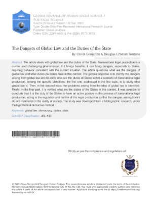 The Dangers of Global Law and the Duties of the State