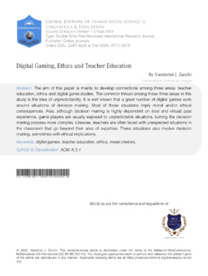 Digital Gaming, Ethics and Teacher Education