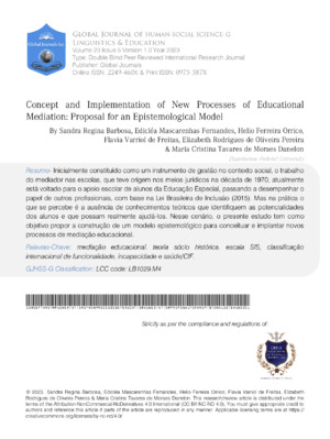 Concept and Implementation of New Processes of Educational Mediation: Proposal for a Model  Epistemological