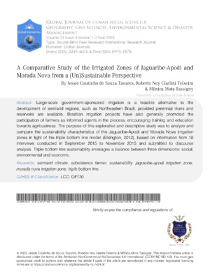 A Comparative Study of the Irrigated Zones of Jaguaribe-Apodi and Morada Nova from a (Un) Sustainable Perspective