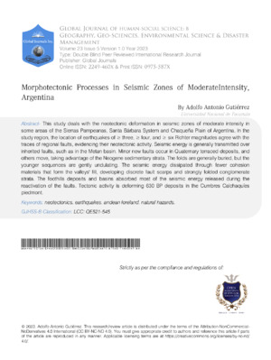 Morphotectonic Processes in Seismic Zones of Moderate