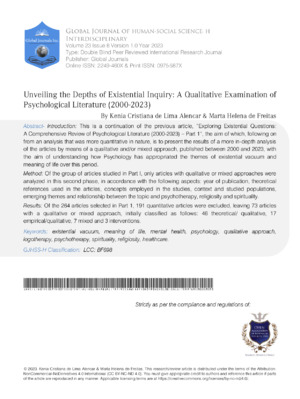 Unveiling the Depths of Existential Inquiry: A Qualitative Examination of Psychological Literature (2000-2023)