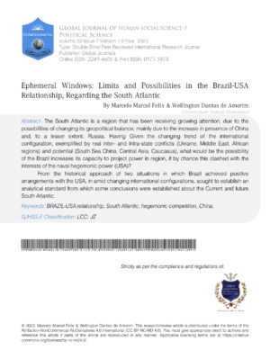 EPHEMERAL WINDOWS: Limits and Possibilities in the Brazil-  USA, Regarding the South Atlantic