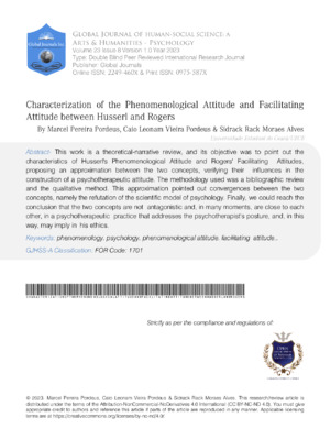 Characterization of the Phenomenological Attitude and Facilitating Attitude between Husserl and Rogers