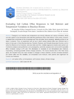 Evaluating Soil Carbon Efflux Responses to Soil Moisture and Temperature Variations in Brazilian Biomes