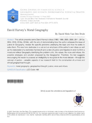 David Harvey´s Moral Geography