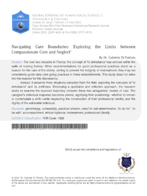 Navigating Care Boundaries: Exploring the Limits between Compassionate Care and Neglect1