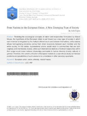 From Nations to the European Union: A New Emerging Type of Society