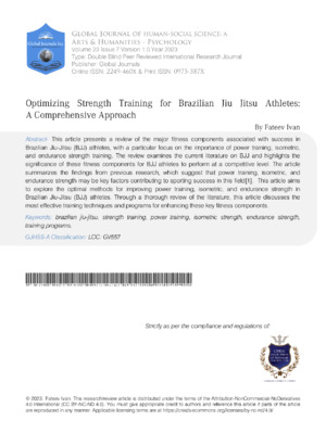 Optimizing Strength Training for Brazilian Jiu Jitsu Athletes: A Comprehensive Approach