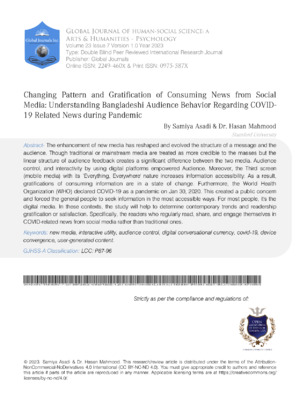 Changing Pattern and Gratification of Consuming News from Social Media: Understanding Bangladeshi Audience Behavior Regarding COVID-19 Related News during Pandemic