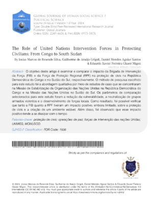 The Role of United Nations Intervention Forces in the Protection of Civilians: From Congo to South Suda