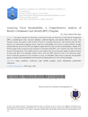 Assessing Fiscal Sustainability A Comprehensive Analysis of Brazils Continuous Cash Benefit  BPC Program
