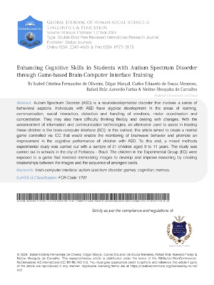 Enhancing Cognitive Skills in Students with Autism Spectrum Disorder through Game-Based Brain-Computer Interface Training