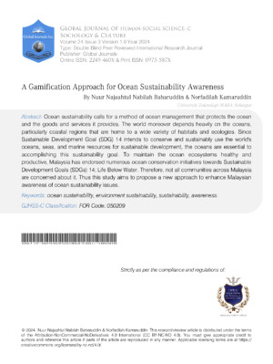 A Gamification Approach for Ocean Sustainability Awareness