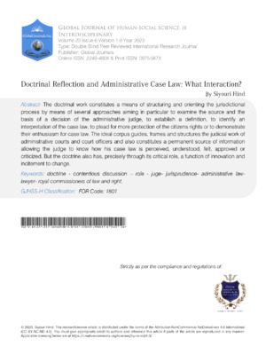 Doctrinal Reflection avd Administrative Case Law: What Interaction?