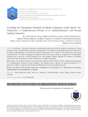 Unveiling the Therapeutic Potential of Clitoria guianensis (Aubl.) Benth var. Guianensis: A Comprehensive Review of its Anti -Inflammatory and wound healing properties