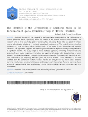 The Influence of the Development of Emotional Skills in the Performance of Special Operations Troops in Stressful Situations